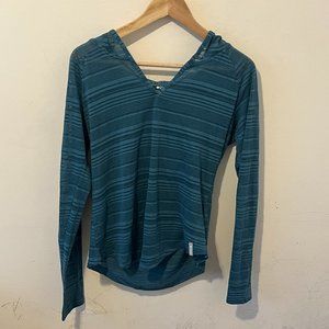 COLUMBIA | Women's Striped Hoodie Top Green Size Small